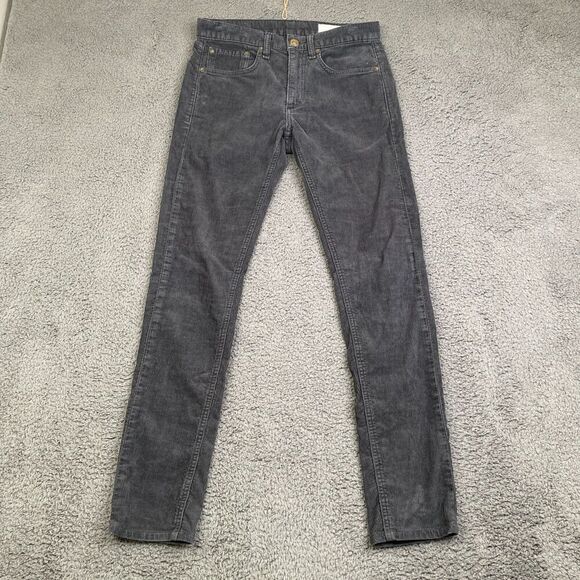 Rag & Bone Fit 1 Extra Slim Wrn Black Straight Leg Corduroy Pants Mens 28 - Picture 1 of 12